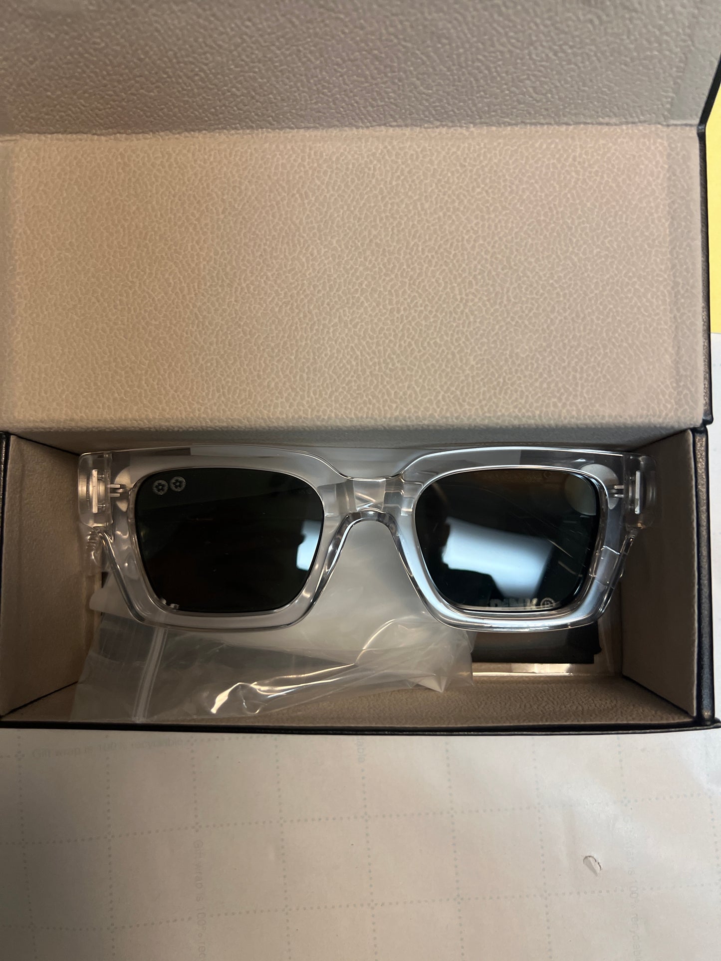 Vandy the Pink Clear LOGO Sunglasses OS